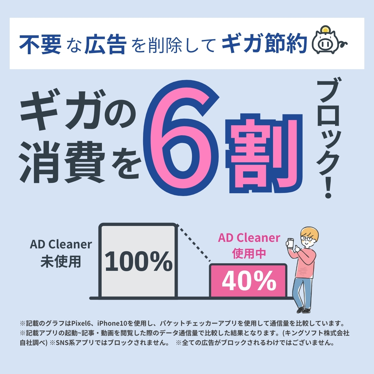 不必要な迷惑広告をブロックするアドクリーナー