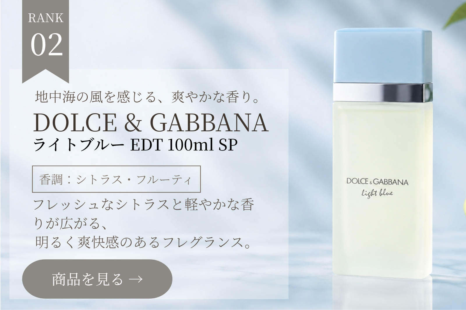 D&Gドルチェ&ガッバーナ ライトブルーEDT 100ml SP(オードトワレ)