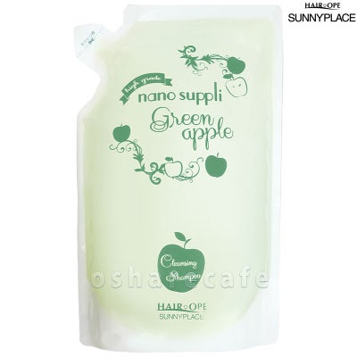 コスメ通販サニープレイス ナノサプリクレンジング シャンプー(グリーンアップル)詰替 800ml
