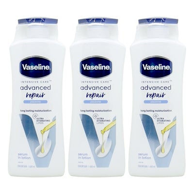 【3個セット】ヴァセリン アドバンスドリペア ボディローション 600ml×3本 インテンシブケア 無香料