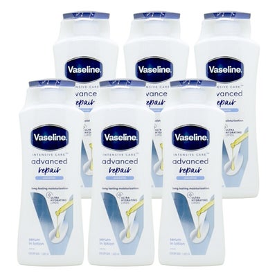 【6個セット】ヴァセリン アドバンスドリペア ボディローション 600ml×6本 インテンシブケア 無香料 