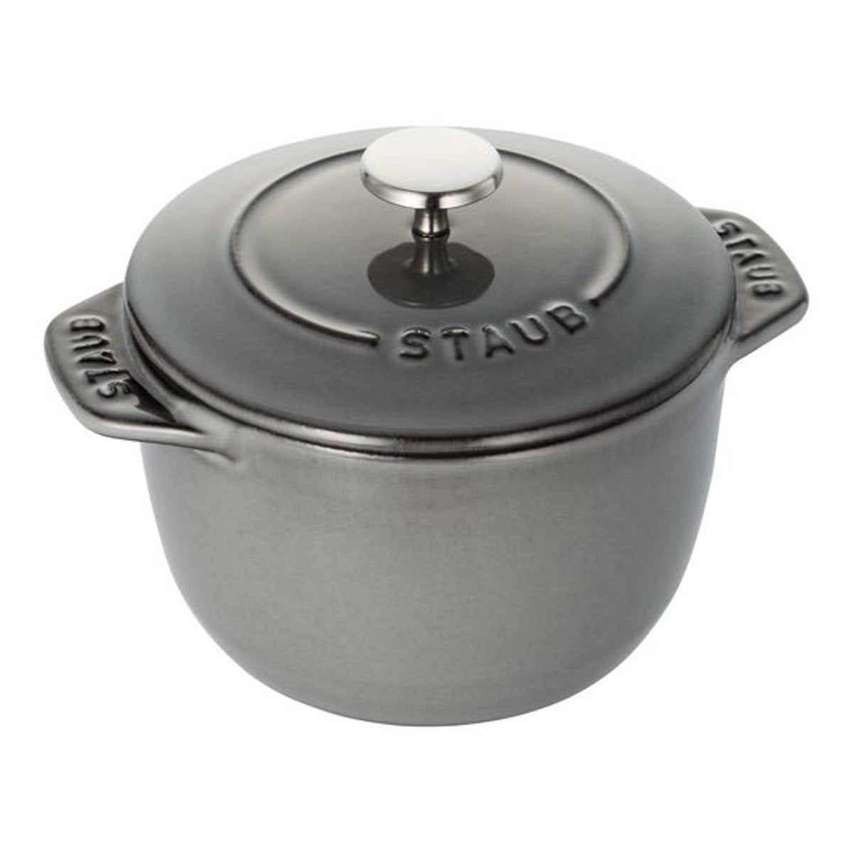 通販　ストウブ Staub ラ・ココット de GOHAN Sサイズ 12cm 40509-702 グレー【時短 カンタン 1合炊き ホーロー鍋 調理器具 デ ゴハン 炊飯 ごはん ワナベ ココハン】【シリアルNo付国内正規品/国内生涯保証書付】