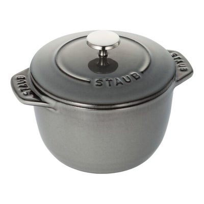 通販　ストウブ Staub ラ・ココット de GOHAN Sサイズ 12cm 40509-702 グレー【時短 カンタン 1合炊き ホーロー鍋 調理器具 デ ゴハン 炊飯 ごはん ワナベ ココハン】【シリアルNo付国内正規品/国内生涯保証書付】