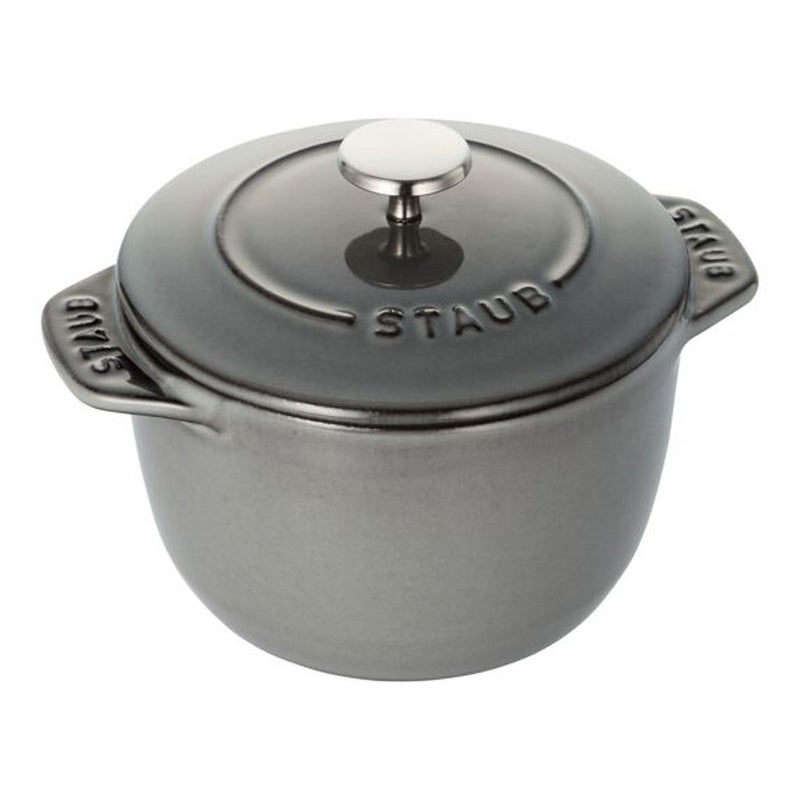 通販　ストウブ Staub ラ・ココット de GOHAN Sサイズ 12cm 40509-702 グレー【時短 カンタン 1合炊き ホーロー鍋 調理器具 デ ゴハン 炊飯 ごはん ワナベ ココハン】【シリアルNo付国内正規品/国内生涯保証書付】