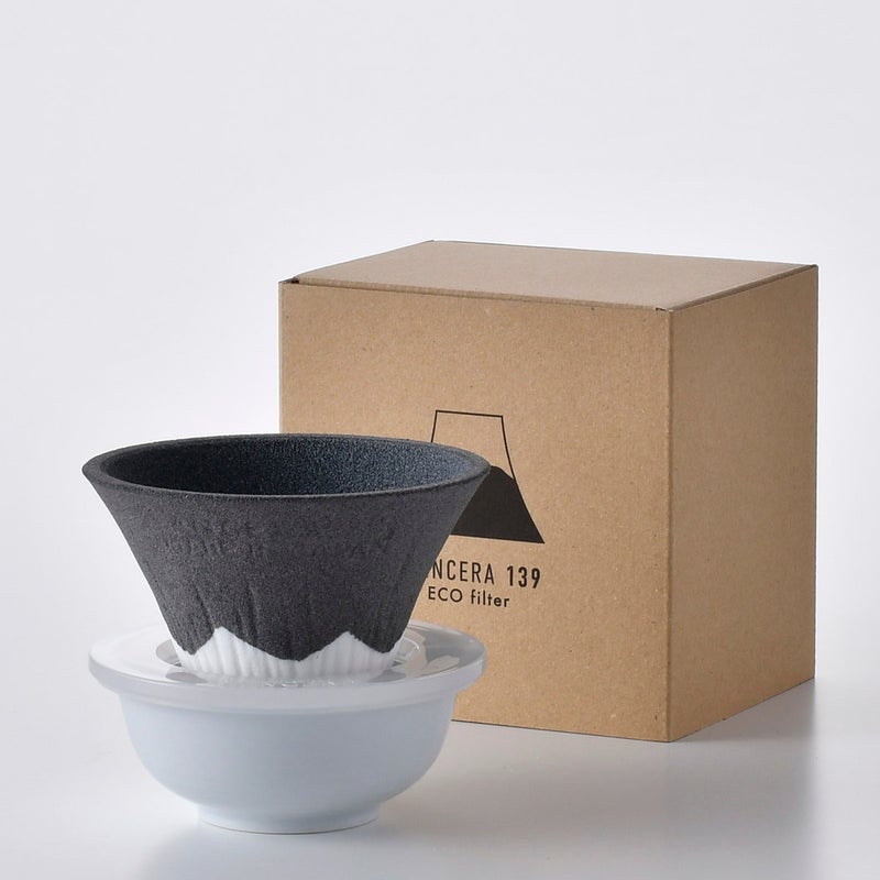 通販　COFIL　fuji　コフィル　富士山　セラミックフィルター　波佐見焼　139GAMA　正規品　イッサクガマ　ブラック コフィル COFIL Fuji C-F2-BK 富士山セラミックコーヒーフィルター 黒