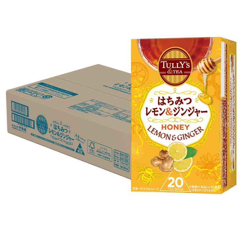 通販　伊藤園 タリーズ はちみつレモン&ジンジャー ティーバッグ 36g(20袋)×8箱【ケース】【TULLY'S & TEA タリーズティー】【代引き不可】※他商品との同梱不可