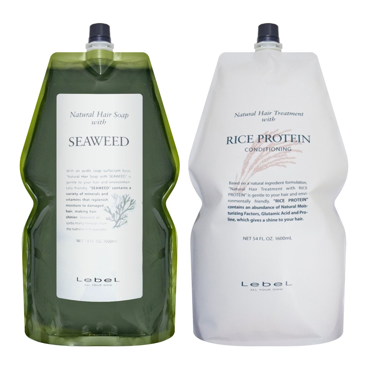 コスメ通販　【セット】ルベル ナチュラルヘアソープウィズ SWシーウィード 1600ml＋ルベル ナチュラルヘアトリートメントウィズ RP 1600ml【レフィル/詰め替え】【シャンプー ヘアトリートメント】 