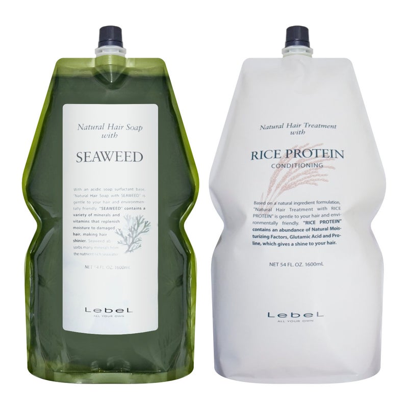 コスメ通販　【セット】ルベル ナチュラルヘアソープウィズ SWシーウィード 1600ml＋ルベル ナチュラルヘアトリートメントウィズ RP 1600ml【レフィル/詰め替え】【シャンプー ヘアトリートメント】 