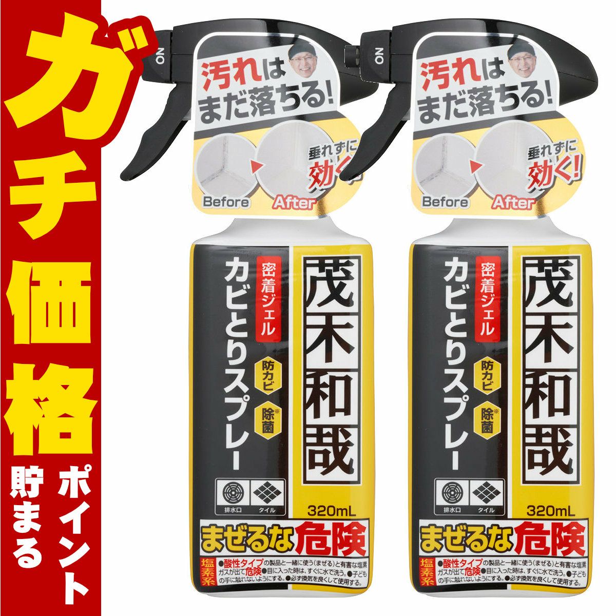 【セット】レック 茂木和哉カビとりジェルスプレー 320ml×2個 C00404