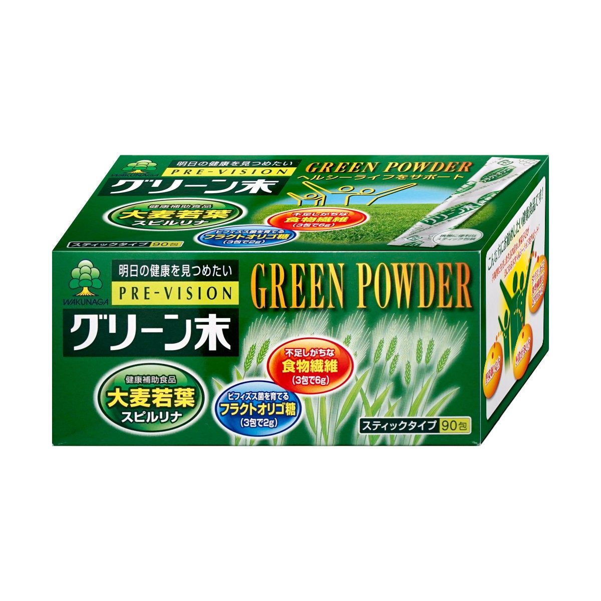 湧永製薬 プレビジョン グリーン末 306g (3.4g×90包)