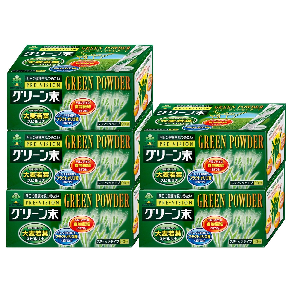プレビジョン グリーン末 306g (3.4g×90包)×5個