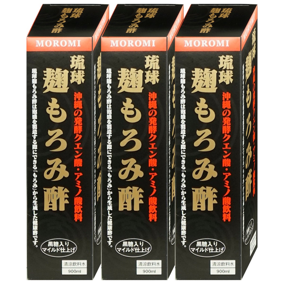 ユニマットリケン 琉球麹もろみ酢 900ml×3本 クエン酸 黒酢 沖縄 もろみ