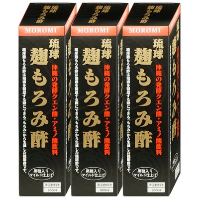 ユニマットリケン 琉球麹もろみ酢 900ml×3本 クエン酸 黒酢 沖縄 もろみ