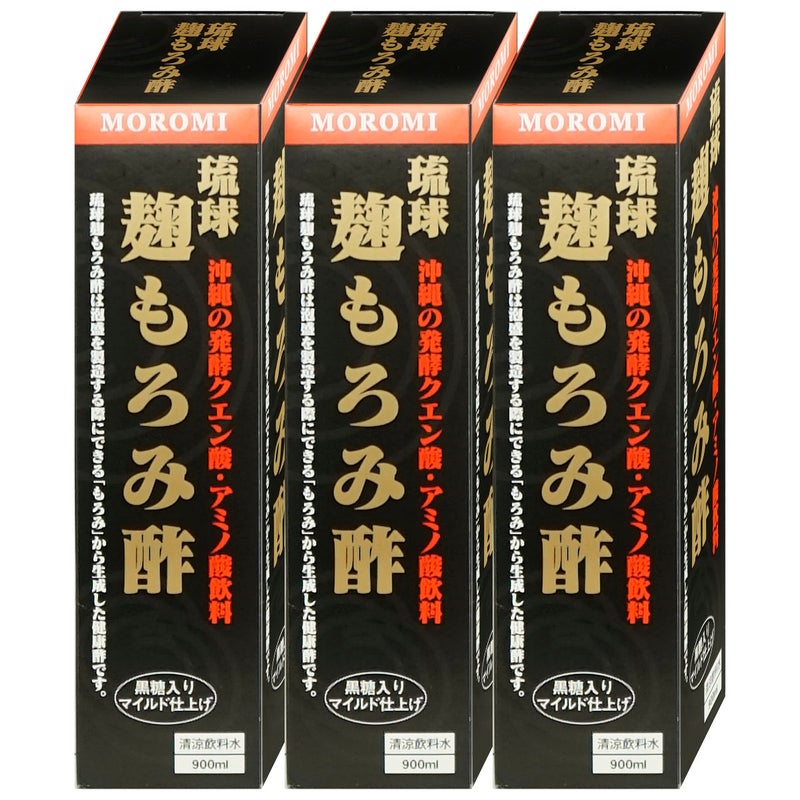 ユニマットリケン 琉球麹もろみ酢 900ml×3本 クエン酸 黒酢 沖縄 もろみ