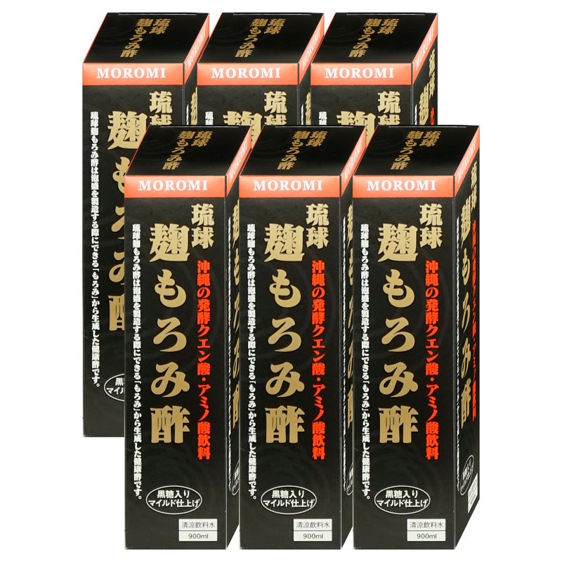 ユニマットリケン 琉球麹もろみ酢 900ml×6本 クエン酸 黒酢 沖縄 もろみ