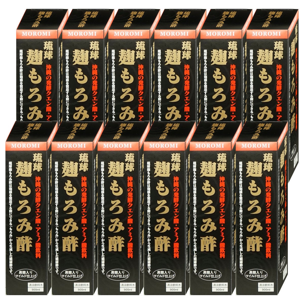ユニマットリケン 琉球麹もろみ酢 900ml×12本 クエン酸 黒酢 沖縄 もろみ