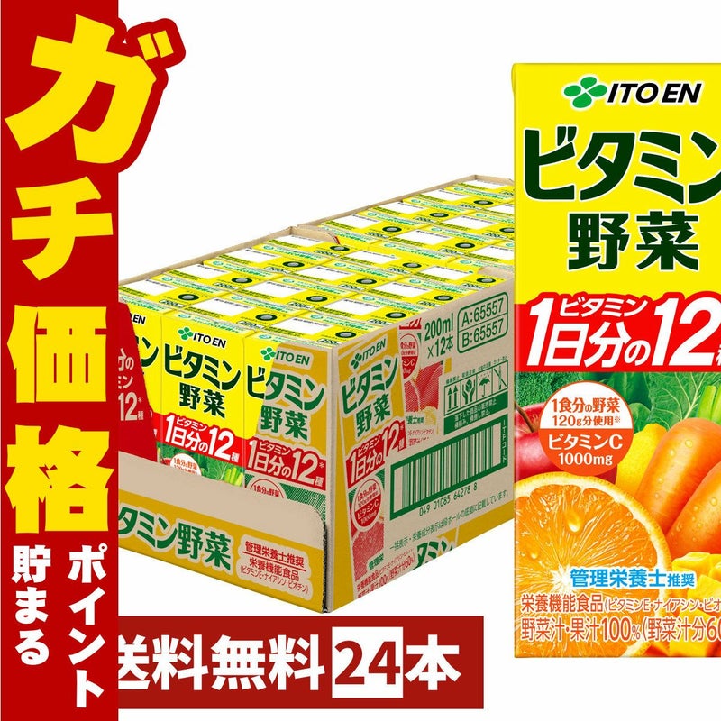 賞味期限26年3月以降 伊藤園 ビタミン野菜 200ml×24本入り 紙パック