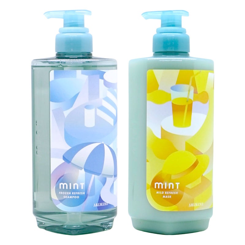 コスメ通販　アリミノ ミント フローズンリフレッシュシャンプー550ml&マイルドリフレッシュマスク550g M本体セット(6042025-set1)