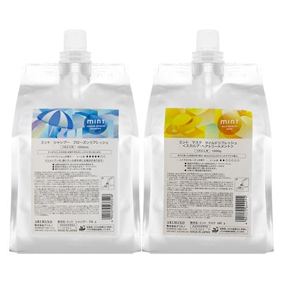 コスメ通販　アリミノ ミント フローズンリフレッシュシャンプー1000ml&マイルドリフレッシュマスク1000g 詰替セット(6042026-set1)
